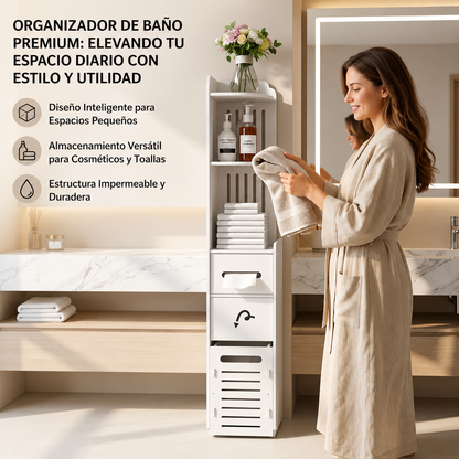 Organizador de Baño Multifuncional Premium 6 Compartimientos ✔